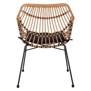 Chair with armrests metal and rattan Hm5864,01 58,5x60,5x80cm