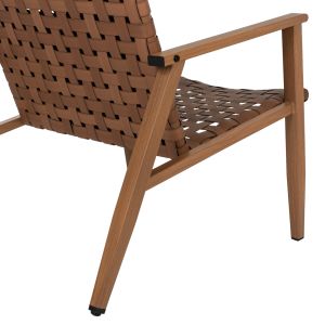 Chair with armrests made of metal imitating wood 63.5x75.5x77hcm Hm5868.01