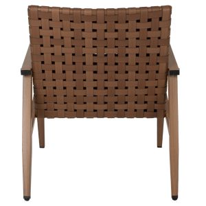 Chair with armrests made of metal imitating wood 63.5x75.5x77hcm Hm5868.01