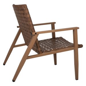 Chair with armrests made of metal imitating wood 63.5x75.5x77hcm Hm5868.01