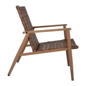 Chair with armrests made of metal imitating wood 63.5x75.5x77hcm Hm5868.01