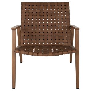 Chair with armrests made of metal imitating wood 63.5x75.5x77hcm Hm5868.01