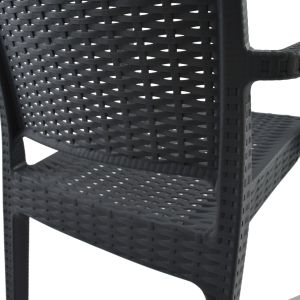 Chair with armrests, polypropylene, dark gray 57x55.5x89cm Hm5134.01