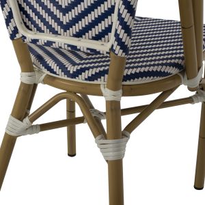 Chair textile and aluminum imitating bamboo Hm5860,02 46x56x88hcm