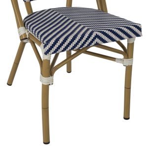 Chair textile and aluminum imitating bamboo Hm5860,02 46x56x88hcm