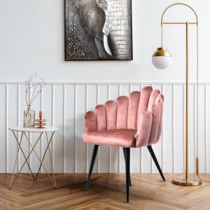 Briella 1937 velvet armchair with black metal legs