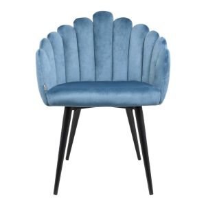 Briella 1937 armchair, petrol velvet and black metal legs