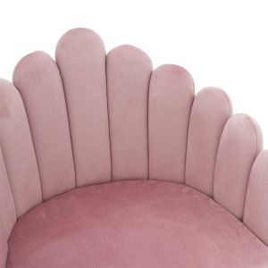 Briella armchair with pink velvet fabric and metal legs
