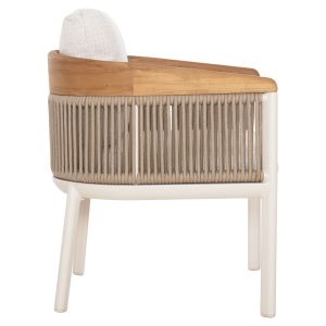 Chair-armchair Ethereal Sm6166 teak wood - polyethylene rubber - olefin 60x63x84 cm.