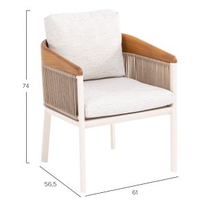 Chair-armchair Ethereal Sm6166 teak wood - polyethylene rubber - olefin 60x63x84 cm.
