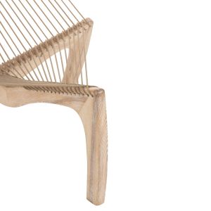 Chaise lounge chair Harp Hm9861 with solid ash wood frame 85x101.5x128.5hcm for living room and garden