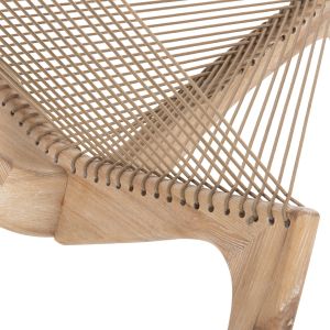 Chaise lounge chair Harp Hm9861 with solid ash wood frame 85x101.5x128.5hcm for living room and garden