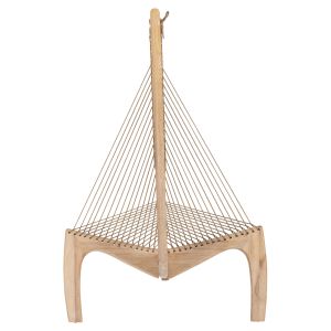 Chaise lounge chair Harp Hm9861 with solid ash wood frame 85x101.5x128.5hcm for living room and garden