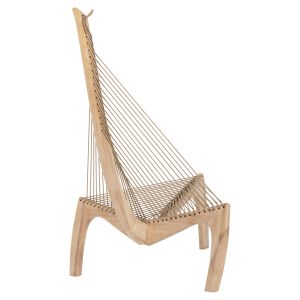 Chaise lounge chair Harp Hm9861 with solid ash wood frame 85x101.5x128.5hcm for living room and garden