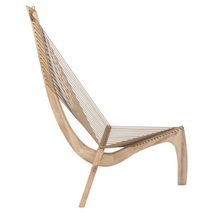 Chaise lounge chair Harp Hm9861 with solid ash wood frame 85x101.5x128.5hcm for living room and garden