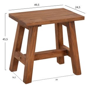 Chair Hm7902 made of solid mahogany in natural color - 49.5x24.5x45.5cm