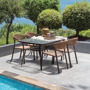 Steel table brown 150x90x70cm
