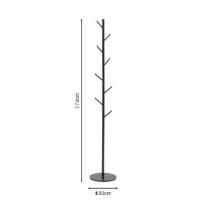 Standing clothes hanger Fori black metal 30x30x173cm