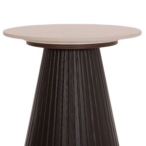 Side table Cater Hm18322 ceramic top with travertine look - MDF base Φ45x56hcm.