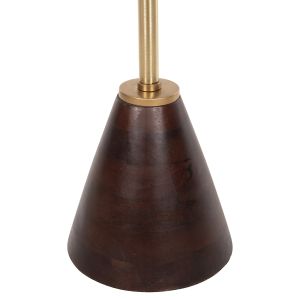Странична маса Round Kappur мангово дърво в орехов цвят-метал в злато D38x62cm Hm9726