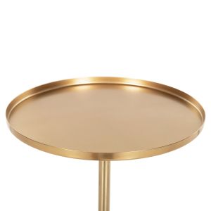 Странична маса Round Kappur мангово дърво в орехов цвят-метал в злато D38x62cm Hm9726