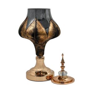 Glass vase with lid Fl3087 black-gold color 20x47cm