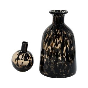 Glass decorative bottle Fl1533 brown animal print 15x25cm