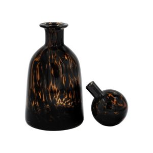 Glass decorative bottle Fl1533 amber animal print 15x25cm