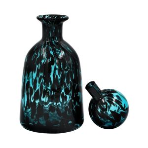 Glass decorative bottle Fl1533 blue animal print 15x25cm