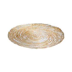 Glass round plate Fl26 gold color 26cm