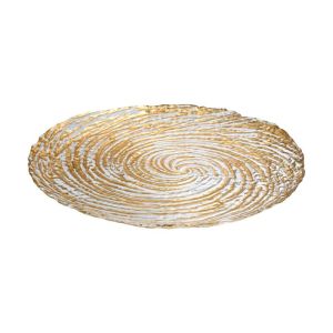 Glass round plate Fl32 gold color 32cm