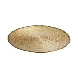 Glass round plate Fl329 gold color 26cm