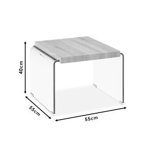 Glass table Glass Line Clear Club Mdf tabletop 55x55x40cm Glass Line