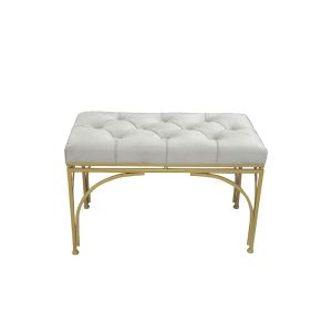 Табуреткa Reigner златни метални крака и дамаска вбежово кадифе 60 X30 X42