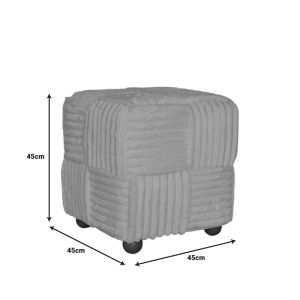 Stool Escargot velvet ecru 48x42x44cm