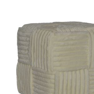 Stool Escargot velvet ecru 48x42x44cm