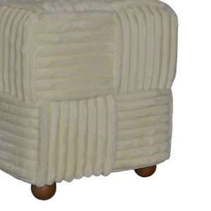 Stool Escargot velvet ecru 48x42x44cm