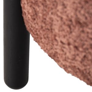 Ewan stool pink boucle - black metal legs D45x36hcm Hm9596,02