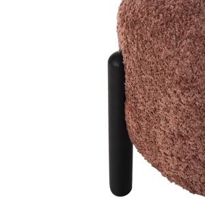 Ewan stool pink boucle - black metal legs D45x36hcm Hm9596,02