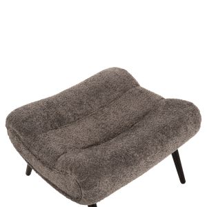 Stool Kemba Hm9606,01 gray boucle-with black wooden legs 68x58x40hcm