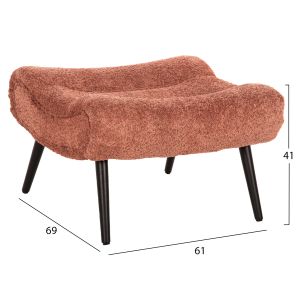 Stool Kemba Hm9606,02 pink boucle-with black wooden legs 68x58x40hcm