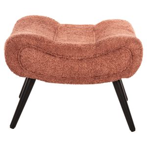 Stool Kemba Hm9606,02 pink boucle-with black wooden legs 68x58x40hcm