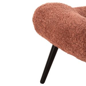 Stool Kemba Hm9606,02 pink boucle-with black wooden legs 68x58x40hcm