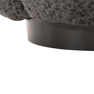 Stool Kripp Hm9602,01 gray boucle with black metal base D60x31hcm