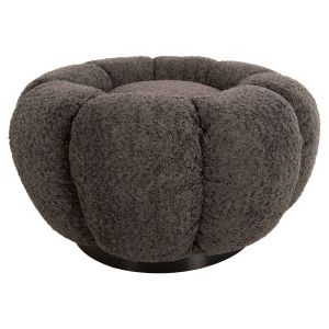 Stool Kripp Hm9602,01 gray boucle with black metal base D60x31hcm