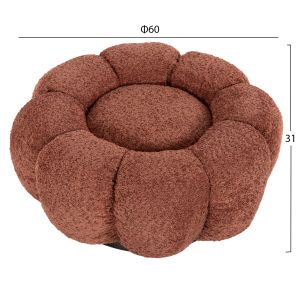 Stool Kripp Hm9602,02 pink boucle with black metal base D60x31hcm