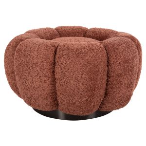 Stool Kripp Hm9602,02 pink boucle with black metal base D60x31hcm