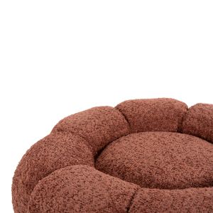 Stool Kripp Hm9602,02 pink boucle with black metal base D60x31hcm