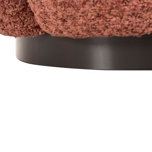 Stool Kripp Hm9602,02 pink boucle with black metal base D60x31hcm
