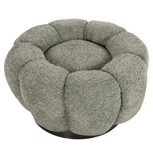 Stool Kripp Hm9602,05 boucle pistachio color with black metal base D60x31hcm